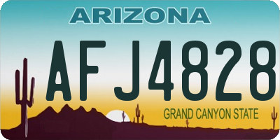 AZ license plate AFJ4828
