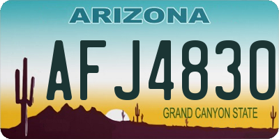 AZ license plate AFJ4830