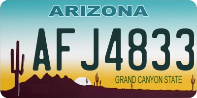 AZ license plate AFJ4833