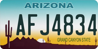 AZ license plate AFJ4834