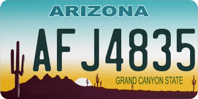 AZ license plate AFJ4835