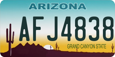 AZ license plate AFJ4838