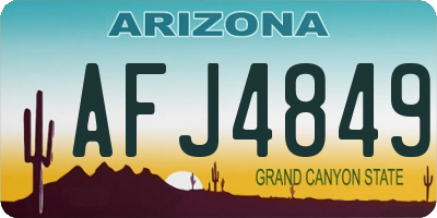 AZ license plate AFJ4849