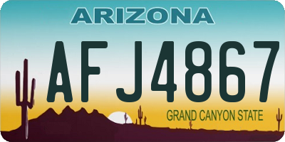 AZ license plate AFJ4867