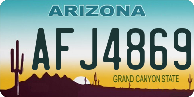 AZ license plate AFJ4869