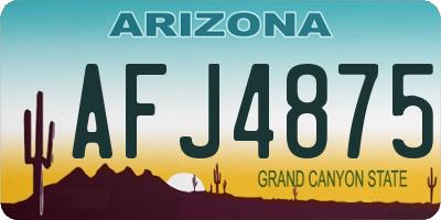 AZ license plate AFJ4875