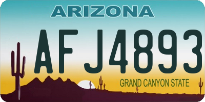 AZ license plate AFJ4893
