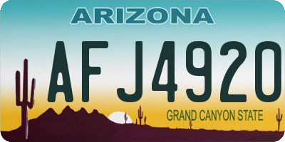 AZ license plate AFJ4920