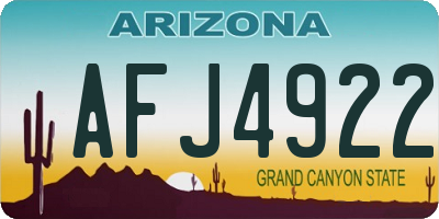 AZ license plate AFJ4922