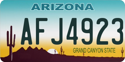AZ license plate AFJ4923
