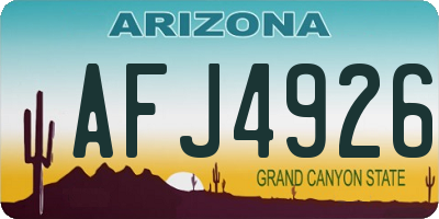 AZ license plate AFJ4926