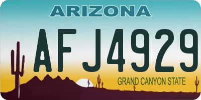 AZ license plate AFJ4929