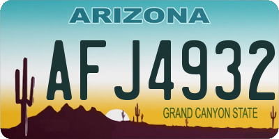 AZ license plate AFJ4932