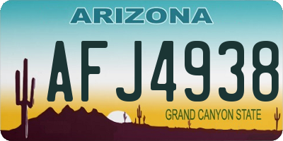 AZ license plate AFJ4938