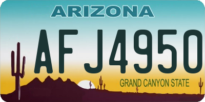 AZ license plate AFJ4950
