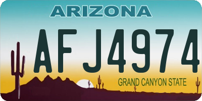 AZ license plate AFJ4974