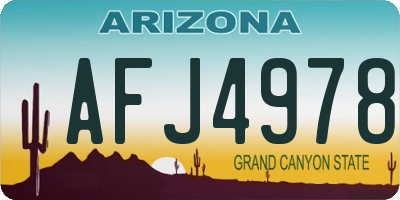 AZ license plate AFJ4978