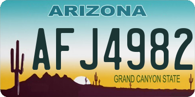 AZ license plate AFJ4982