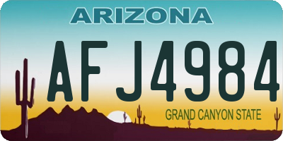 AZ license plate AFJ4984