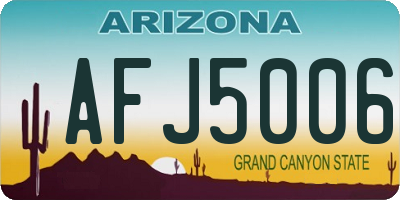AZ license plate AFJ5006