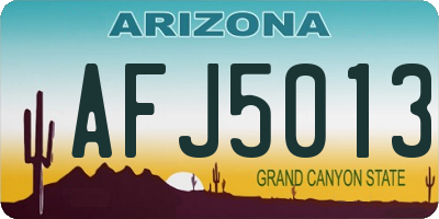 AZ license plate AFJ5013