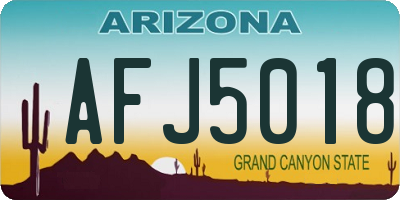 AZ license plate AFJ5018