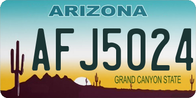 AZ license plate AFJ5024