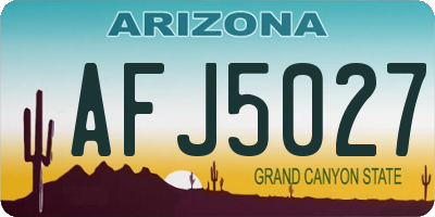 AZ license plate AFJ5027