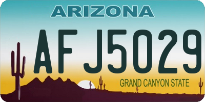 AZ license plate AFJ5029