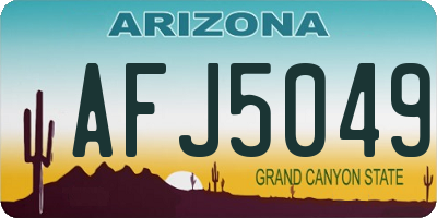 AZ license plate AFJ5049