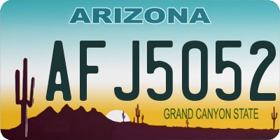 AZ license plate AFJ5052