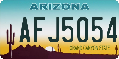 AZ license plate AFJ5054