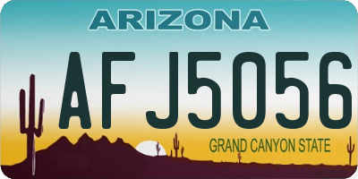 AZ license plate AFJ5056