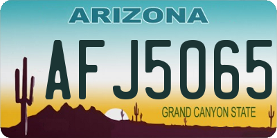 AZ license plate AFJ5065