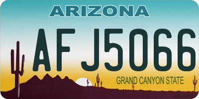 AZ license plate AFJ5066