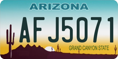 AZ license plate AFJ5071