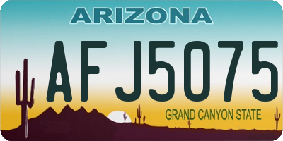 AZ license plate AFJ5075