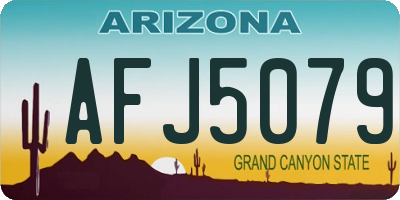 AZ license plate AFJ5079