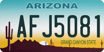 AZ license plate AFJ5081