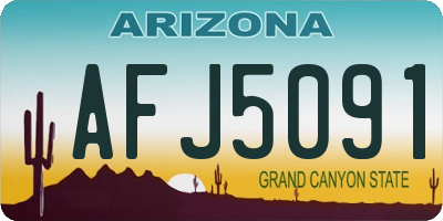 AZ license plate AFJ5091