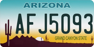 AZ license plate AFJ5093