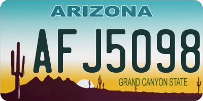 AZ license plate AFJ5098