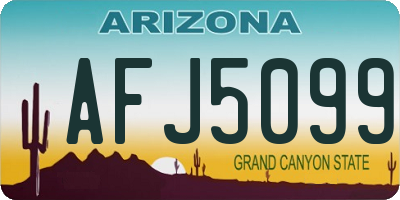 AZ license plate AFJ5099