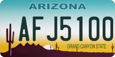 AZ license plate AFJ5100