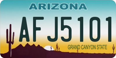 AZ license plate AFJ5101