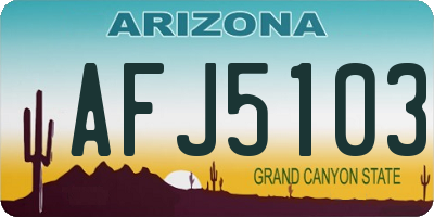 AZ license plate AFJ5103
