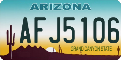 AZ license plate AFJ5106