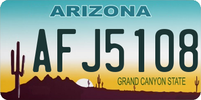 AZ license plate AFJ5108