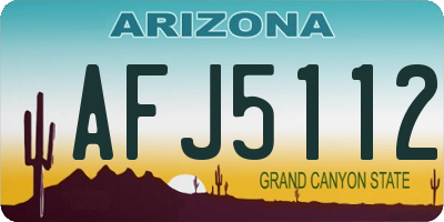 AZ license plate AFJ5112