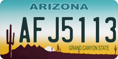AZ license plate AFJ5113
